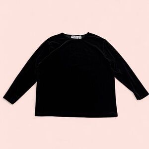 Vintage 90’s Extra Point by Reference Point Velvet Velour Long Sleeve Shirt